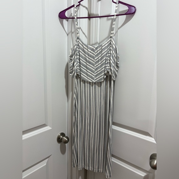 Lemon Tart Striped Off the Shoulder Dress - Picture 3 of 4